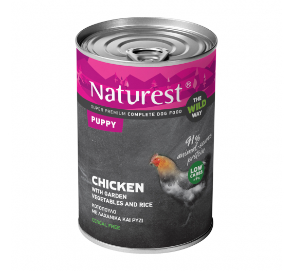 Naturest Puppy Chicken, Rice & Garden Vegetables 400gr