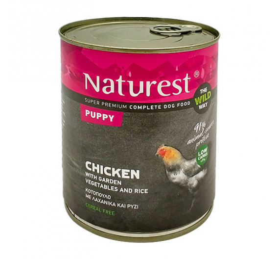 Naturest Puppy Chicken, Rice & Garden Vegetables 800gr