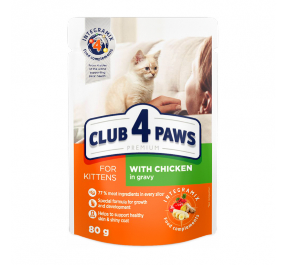 Club 4 Paws Kitten Pouch 24x80gr