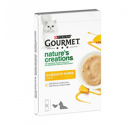 Purina Gourmet Nature's Creations Puree Σολομός & Καρότα 5x10gr