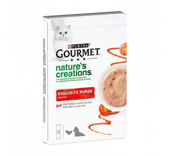 Purina Gourmet Nature's Creations Puree Βοδινό & Ντομάτα 5x10gr