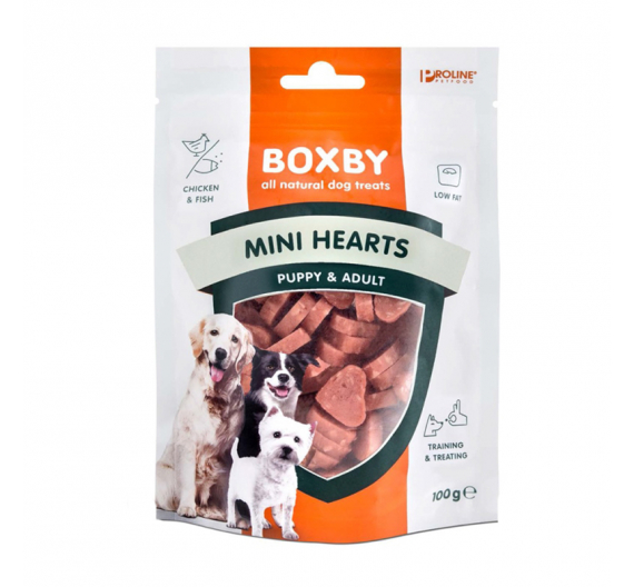 Boxby Mini Hearts 100gr Κοτόπουλο & Ψάρι