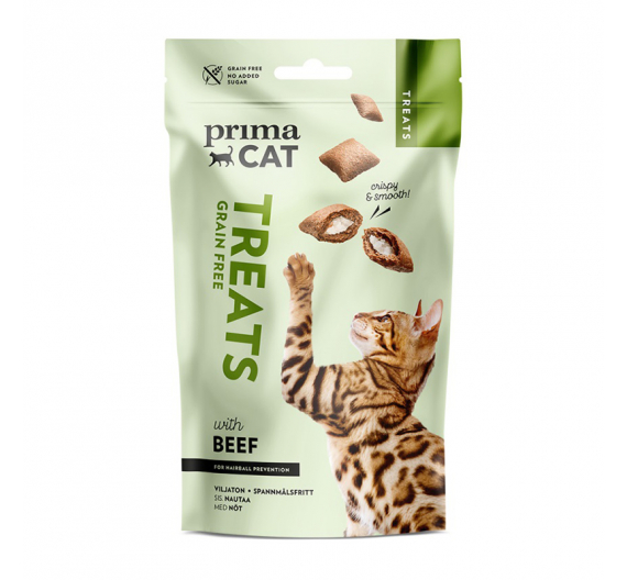 Prima Cat Λιχουδιές Βοδινό Anti-Hairball 40gr