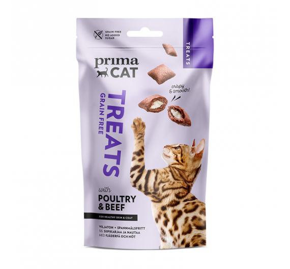 Prima Cat Λιχουδιές Βοδινό Anti-Hairball 40gr