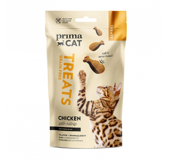 Prima Cat Λιχουδιές Κοτόπουλο με Catnip 50gr
