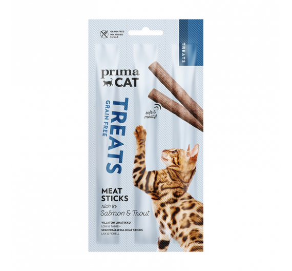 Prima Cat Meat Sticks Λιχουδιές Σολομός & Πέστροφα 15gr