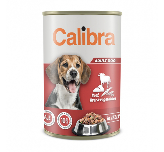Calibra Premium Dog Can Beef, Liver & Vegetables in Jelly 1240gr