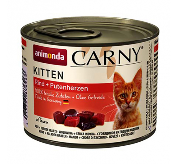 Animonda Carny Kitten Βοδινό & Καρδιά Γαλοπούλας 200gr