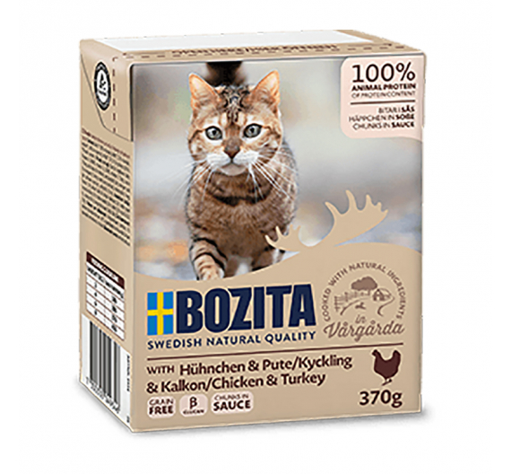 Bozita Tetrapack Κοτόπουλο & Γαλοπούλα σε Σάλτσα 16x370gr