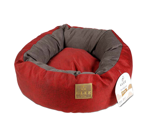 Glee Originals Κρεβάτι Σκύλου - Γάτας Στρογγυλό Κόκκινο 50x40x13cm
