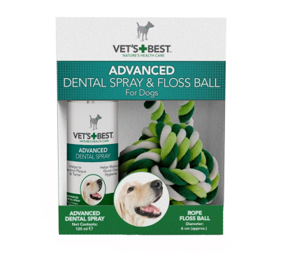 Vet's Best Dental Spray 120ml & Rope Ball