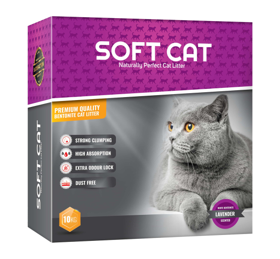 Soft Cat Box Άμμος Υγιεινής με Άρωμα Λεβάντα 10kg σε Κουτί