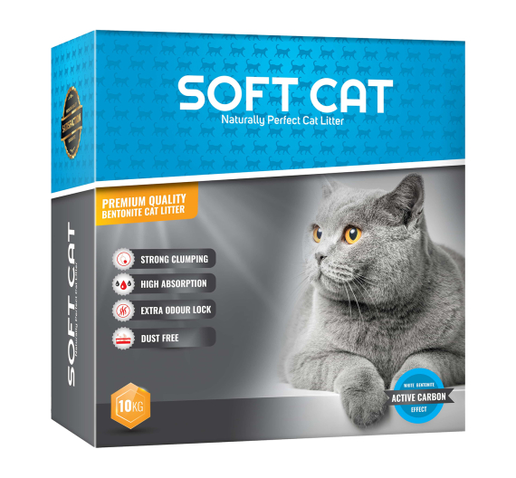 Soft Cat Box Άμμος Υγιεινής με Ενεργό Άνθρακα 10kg σε Κουτί