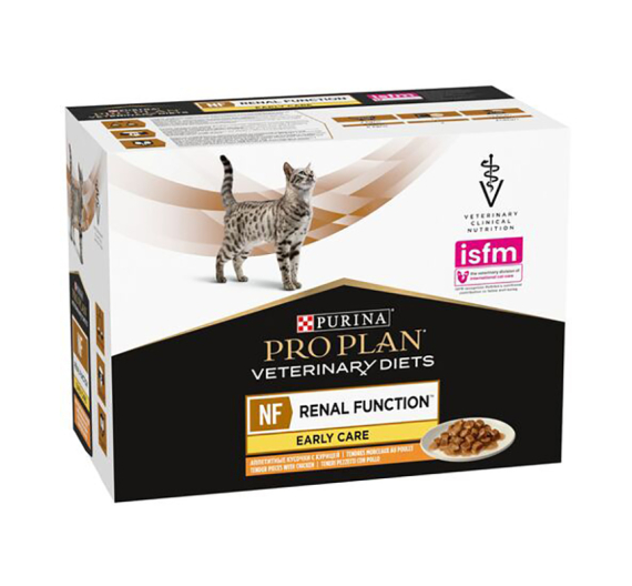 Purina Pro Plan Veterinary Diets Cat NF Early Care Κομματάκια Κοτόπουλο σε Σάλτσα 10x85gr