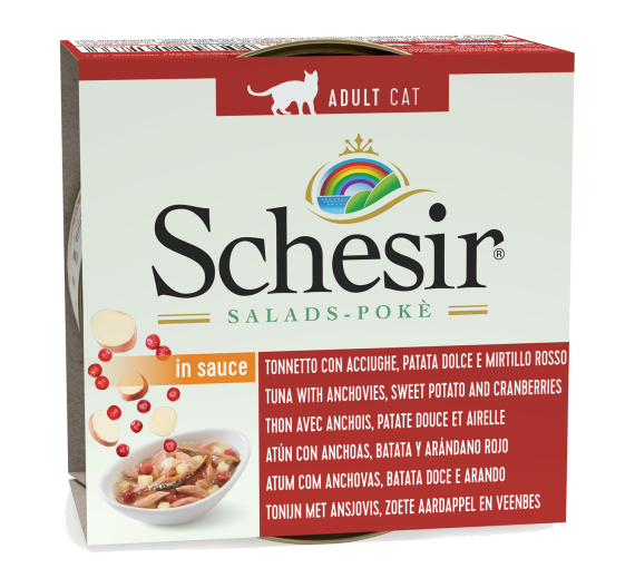 Schesir Cat Salad Poke Τόνος με Αντζούγιες, Γλυκοπατάτα & Cranberry 85gr