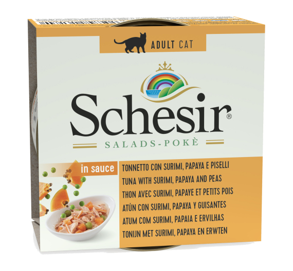 Schesir Cat Salad Poke Τόνος με Σουρίμι, Παπάγια & Φασόλια 85gr