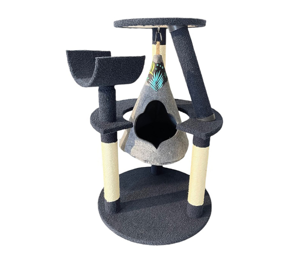 Pet Interest Γατόδεντρο Indian Hammock 59.5x59.5x92cm Blue/Black Pet Interest Γατόδεντρο Indian Hammock 59.5x59.5x92cm Blue/Black