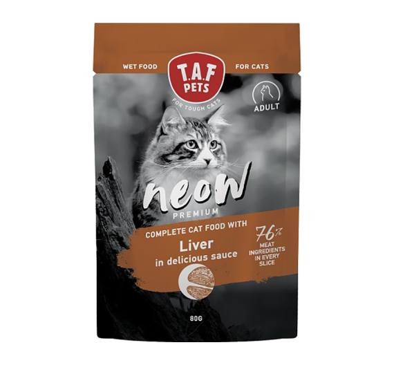 Taf Pets Neow Adult Liver 24x80gr Κομματάκια Συκώτι σε Σάλτσα