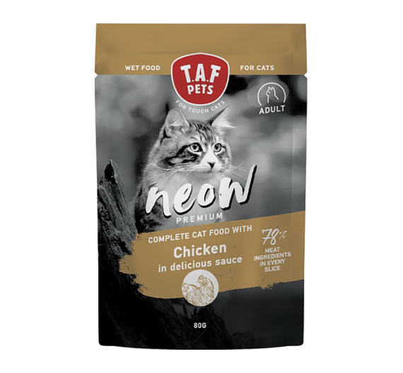 Taf Pets Neow Adult Liver 24x80gr Κομματάκια Κοτόπουλο σε Σάλτσα