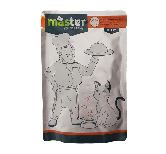 Taf Pets Master Adult Poultry 24x80gr Κομματάκια Πουλερικά σε Ζελέ