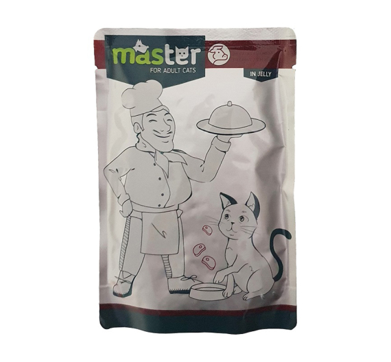 Taf Pets Master Adult Meat 24x80gr Κομματάκια Κρέας σε Ζελέ