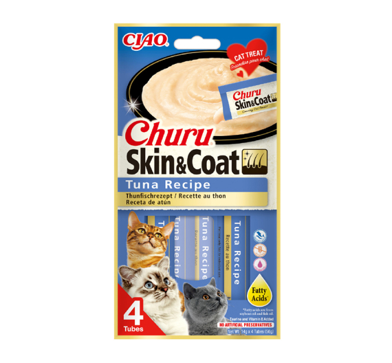 Inaba Churu Cat Skin & Coat Κρεμώδης Λιχουδιά με Τόνο 56gr