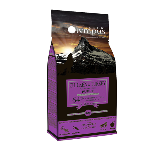 Black Olympus Puppy Large Chicken & Turkey 12kg Black Olympus Puppy Large Chicken & Turkey 12kg