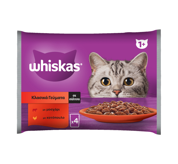 Whiskas Core Επιλεγμένο Κρέας σε Σάλτσα 4x85gr