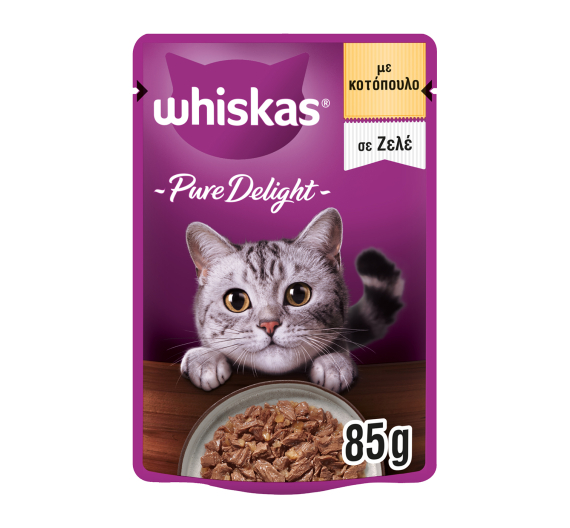 Whiskas Pure Delight Κοτόπουλο σε Ζελέ 85gr