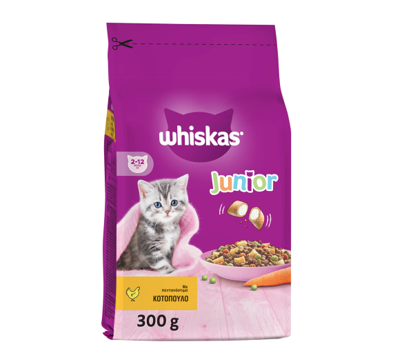 Whiskas Junior Γεμιστές Κροκέτες με Κοτόπουλο & Γάλα 300gr