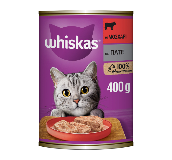 Whiskas Μοσχάρι Πατέ 400gr