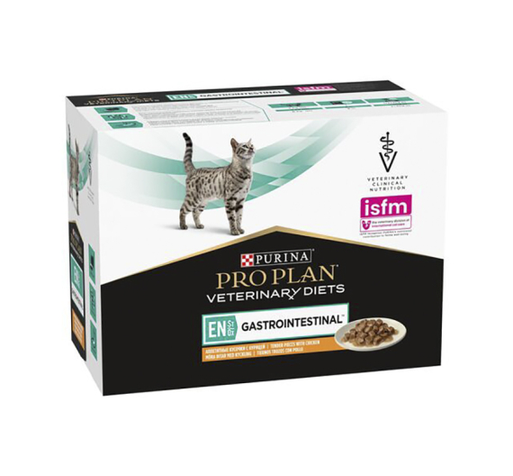 Purina Pro Plan Veterinary Diets Cat EN Gastrointestinal Κομματάκια σε Σάλτσα Σολομό 10x85gr