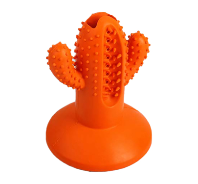 AFP Παιχνίδι για τα Δόντια Cactus Rubber 9.5x9.5x13cm Πορτοκαλί