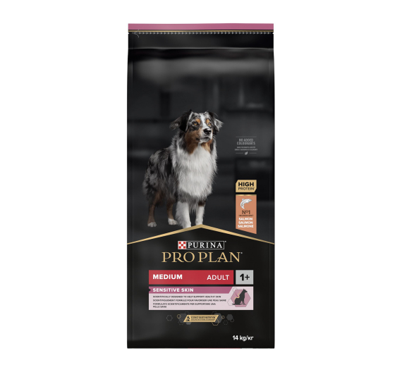 Purina Pro Plan OptiDerma Medium Adult Sensitive Skin Σολομός 14kg