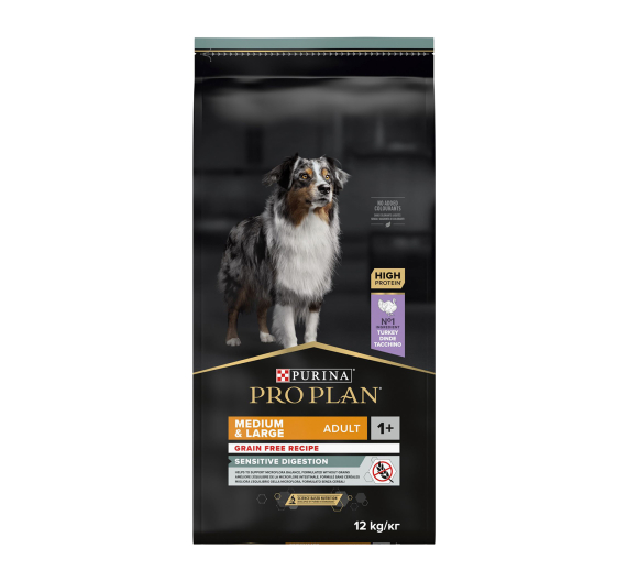 Purina Pro Plan OptiDigest Medium & Large Adult Grain Free Sensitive Digestion Γαλοπούλα 12kg