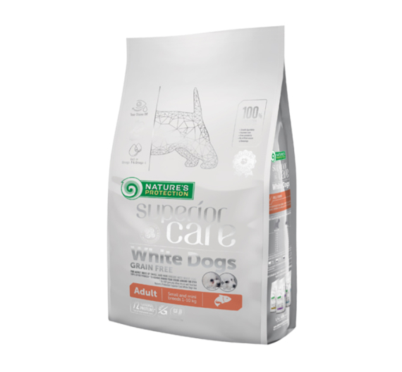 Nature's Protection White Dog Salmon Grain Free Adult Mini 1.5kg