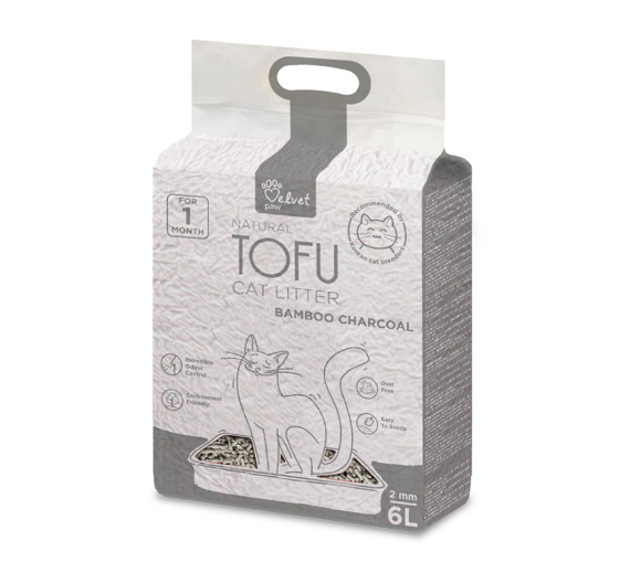 Velvet Paw Tofu Cat Litter with Bamboo Charcoal 6L