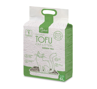 Velvet Paw Tofu Cat Litter with Green Tea Extract 6L