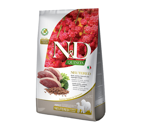 N&D Quinoa Grain Free Neutered Duck Adult Med/Maxi 2.5kg