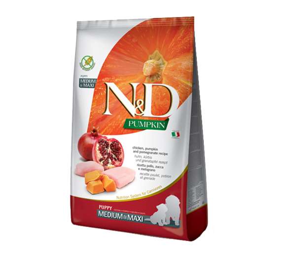 N&D Pumpkin Grain Free Chicken & Pomegranate Puppy Med/Maxi 2.5kg