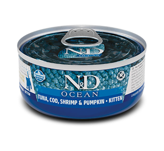 N&D Ocean Grain Free Tuna, Cod, Shrimp & Pumpkin Kitten 70gr