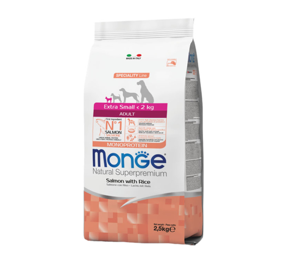 Monge Dog Adult Extra Small Salmon & Rice 2.5kg