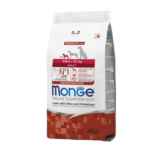 Monge Adult Mini Lamb, Rice & Potatoes Monoprotein 2.5kg