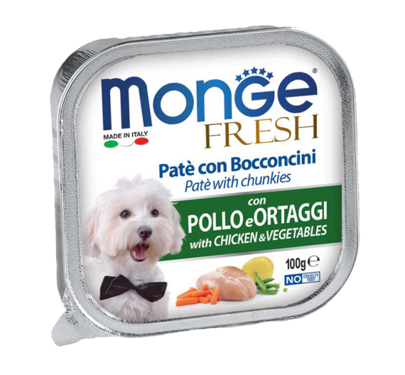 Monge Dog Pate & Chunkies with Chicken & Vegetables 100gr