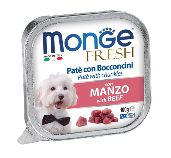 Monge Dog Pate & Chunkies with Beef 100gr