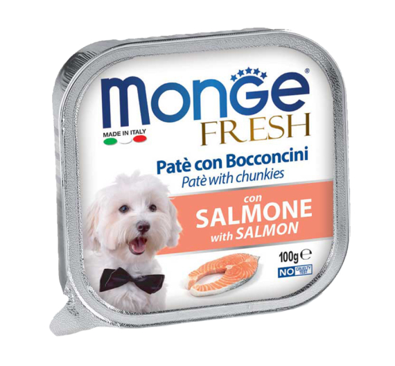 Monge Dog Pate & Chunkies with Salmon 100gr
