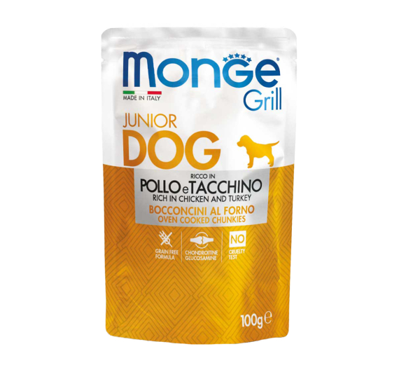 Monge Grill Puppy & Junior Rich in Chicken & Turkey 100gr