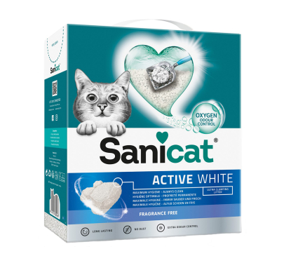 Sanicat Active White Ultra Clumping Λευκή Άμμος Μπετονίτη Χωρίς Άρωμα