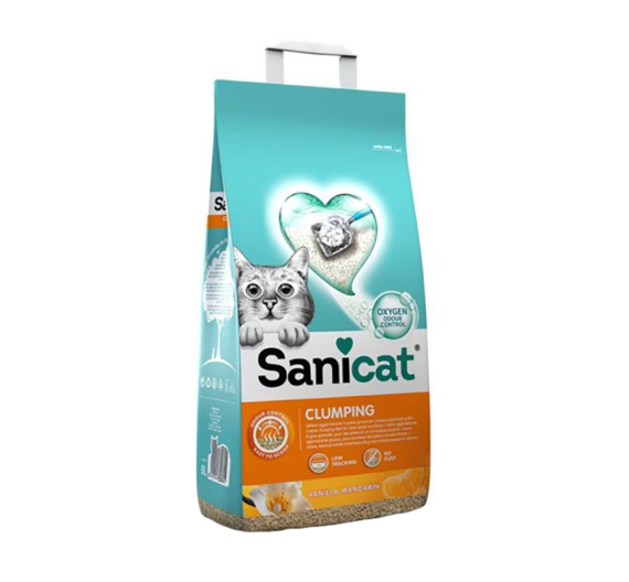Sanicat Active Clumping Λευκή Άμμος Μπετονίτη Duo Vanilla & Mandarin 10L