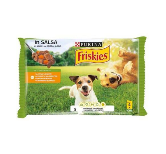 Friskies Dog Πολυσυσκευασία με Βοδινό, Κοτόπουλο & Αρνί σε Ζελέ 4x100gr